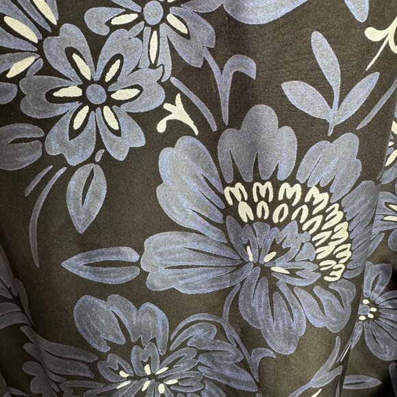 Vintage Y2K BCBG Paris‎ Black Baby Doll Mini Dress Blue Floral Empire Waist Prom - Picture 6 of 11